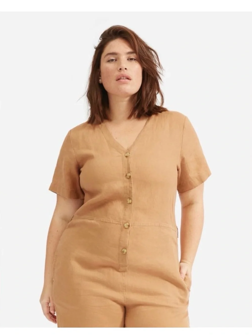 Everlane The Linen Short-Sleeve Jumpsuit